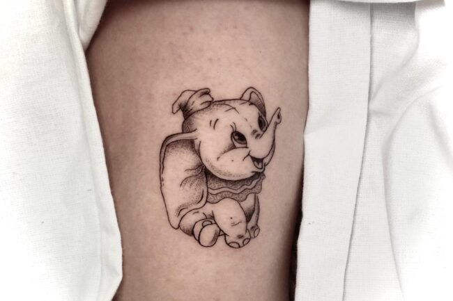 Tatuaje dibujo Dumbo. Autor: Yolitron.